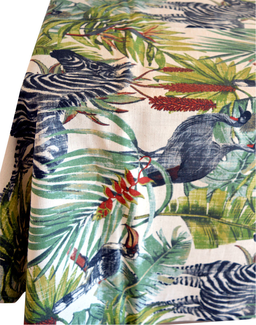Tablecloth - Zebra and birds